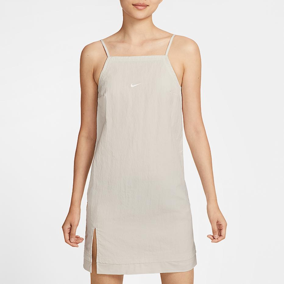 Nike As W Nsw Wvn Cami Brand Logo Simple Solid Color Comfortable Slip Dress Women dresses IH3909-072