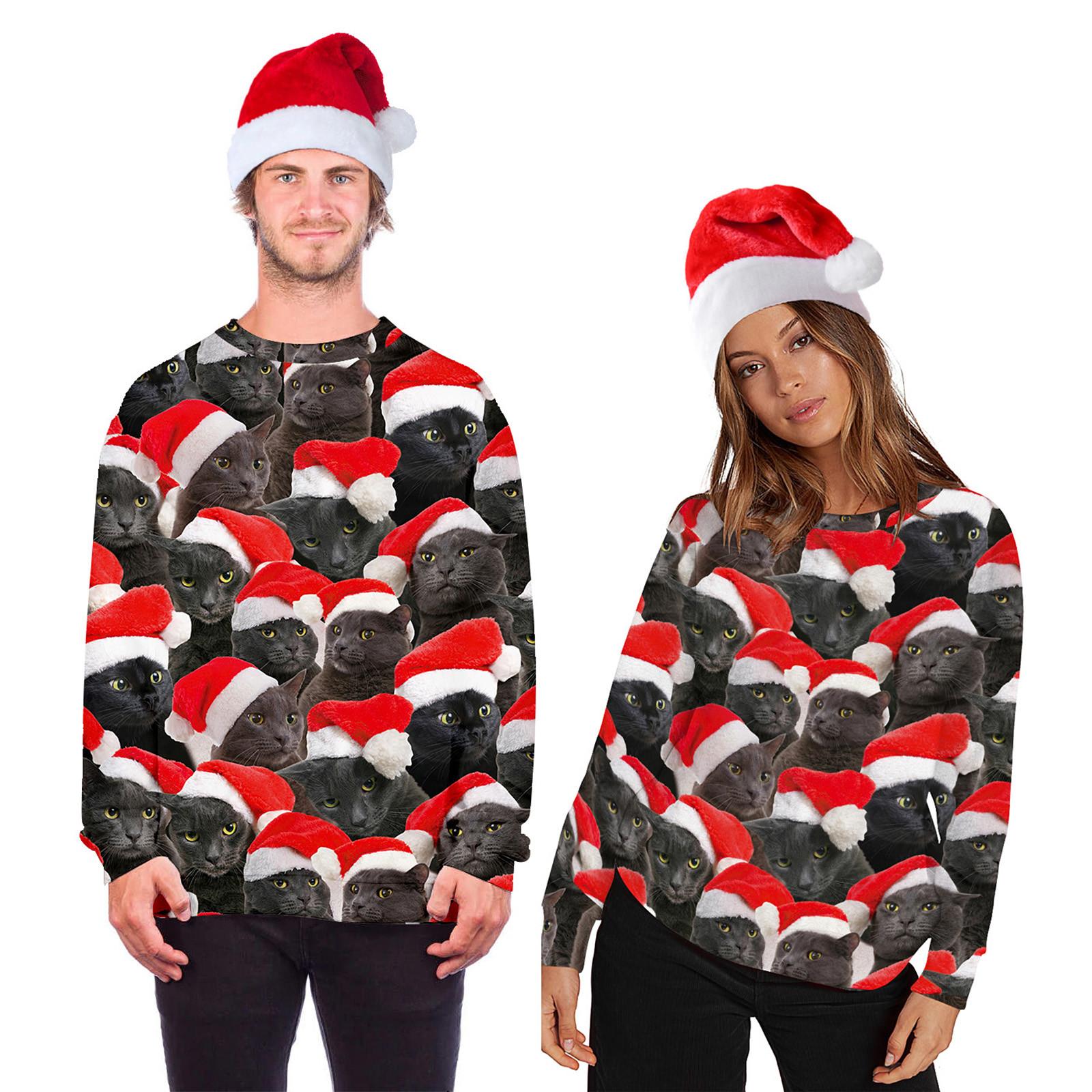 

Мужская 3D-печать унисекс, креативные повседневные длинные рубашки с круглым вырезом, верхняя блузка L чёрный