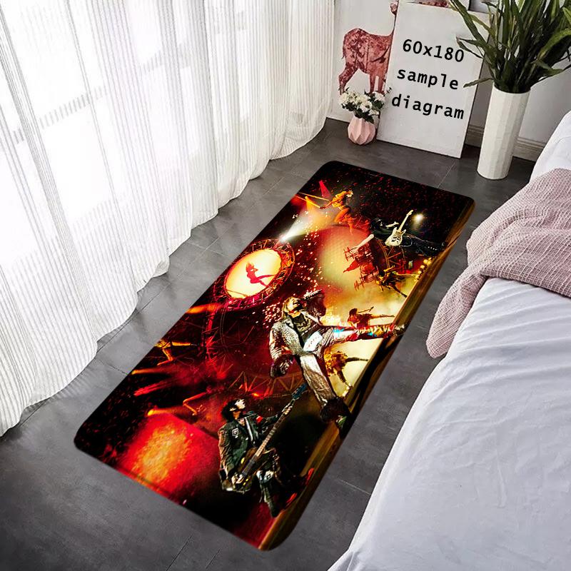 Doormat Flannel Floor Mat M-Motley Crue Indoor Foot Rug Cozy Bedside Mats Kitchen Corridor Water Absorbent Carpet Balcony Decor