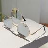 New Trendy Y2K Hip Pop Funny Shades Women Ins Brand Design Decor Sunglasses Retro Round Metal Travelling Sun Glasses
