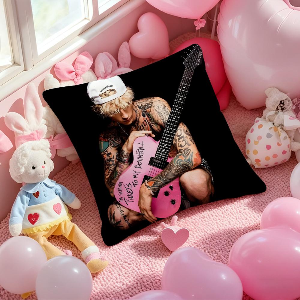 

M-Machine Gun Kelly Singer Cushion Cover Pattern Printed Pillowcase for Living Room Sofa Cushion Cover & Bedroom Decor 12x12Inch