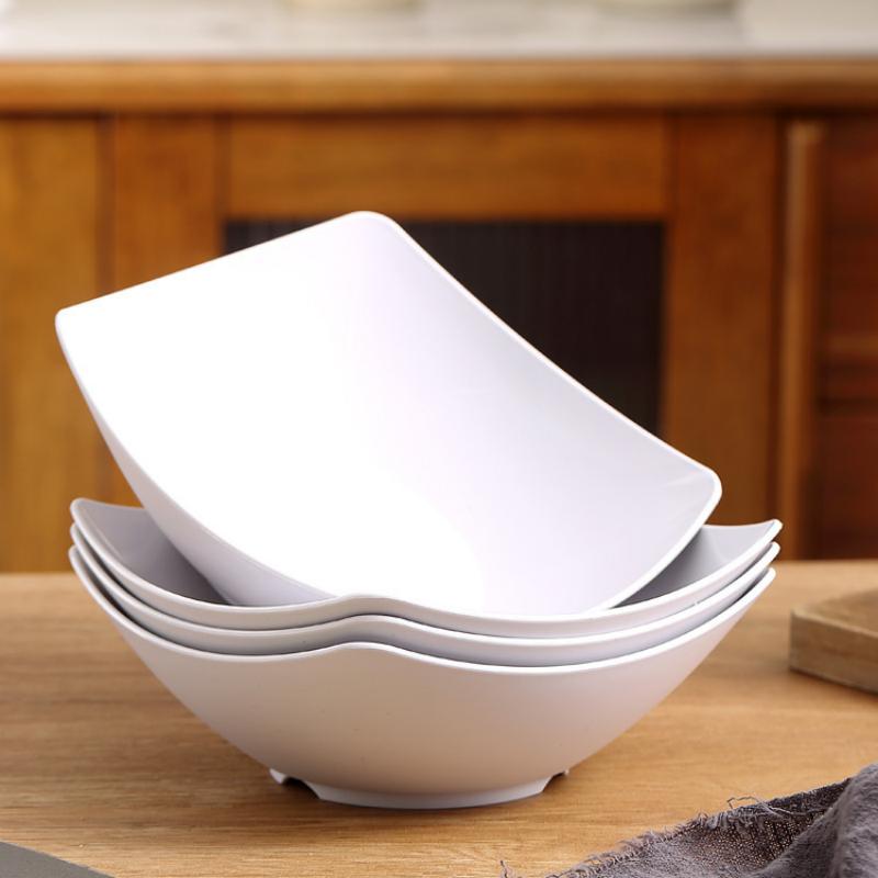 4 Bucăți Boluri din Plastic pentru Salată Calitate Premium Boluri Multifuncționale Pentru Fructe Legume Gustări Mic Dejun Utilizare în Restaurant Cafenea