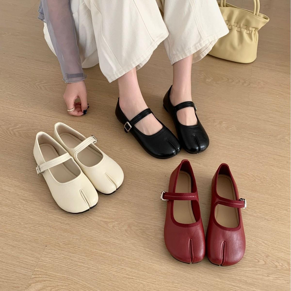 Women s Split Toe Flat Summer Unique Design Slip-On Pumps - Fashionable Footwear 35