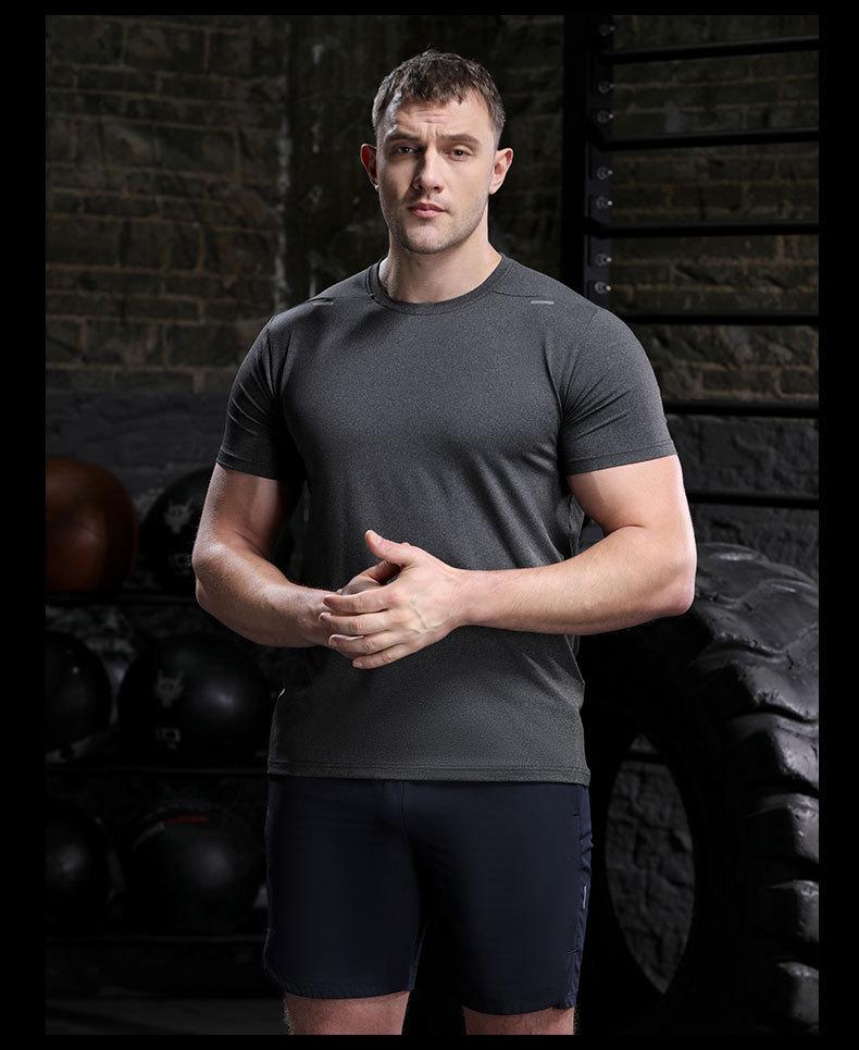 Lulu Men's Quick-Dry Sports T-Shirt - Elastic, Breathable, Large Size, Round Neck, Short Sleeve, Custom Logo.