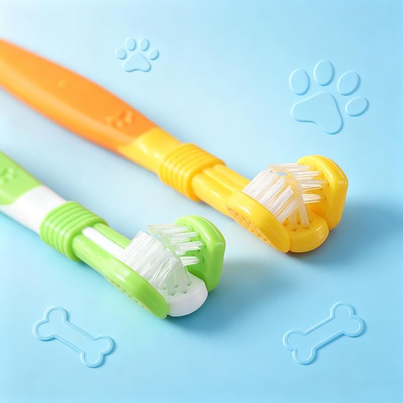 3-Sided Pet Toothbrush Dog Plastic Toothbrush Removing Tartar Cleaning Mouth Pet Care Cat Cleaning Mouth Dog Accessories