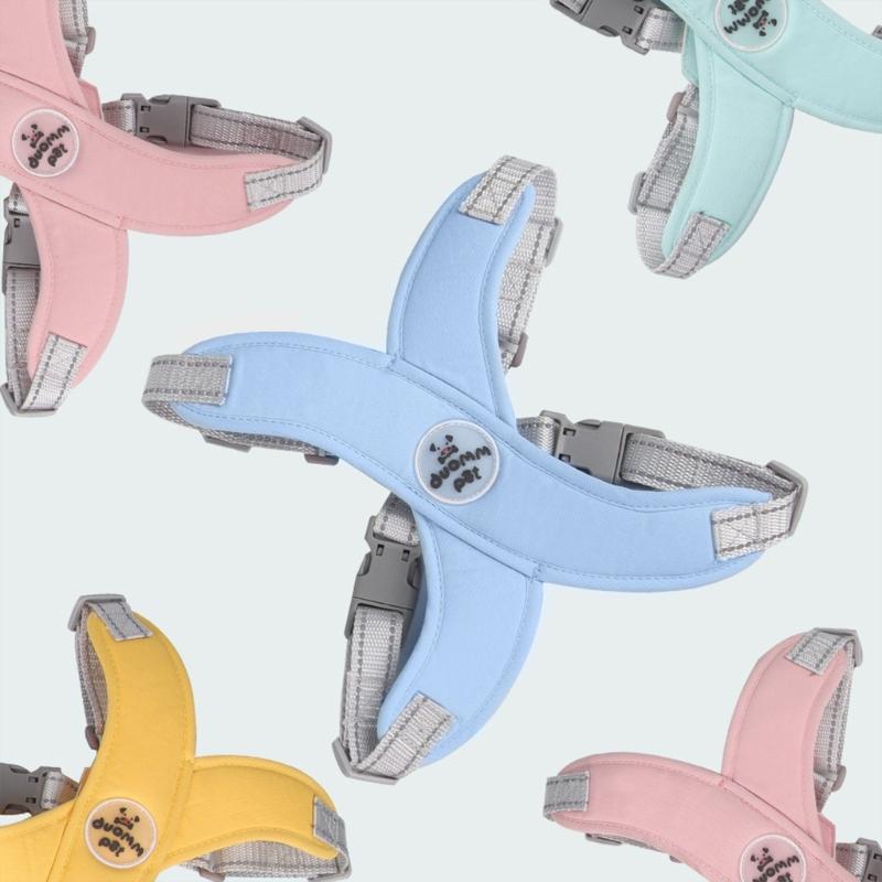 Dog Harness All-Weather Vest with Metal D-Ring Reflective Soft Harnesses with Leashes for Small Medium Dogs