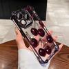 Red Cherry Plating Phone Case For Xiaomi Redmi 15 A3 15C 14C 13C K50 A1 Note 15 14 13 12 12s Pro Plus 4G 5G Anti Fall Airbag