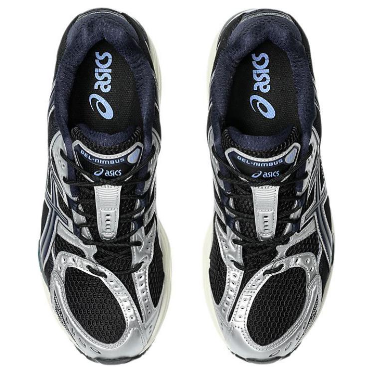 New Asics GEL Nimbus 10.1 Cushioned Slip Resistant Abrasion Resistant Low Top Running Shoes Unisex Silver Black 1203A543-003