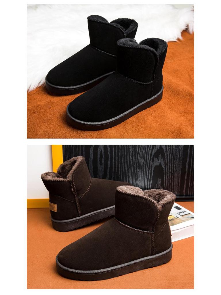 Men's Winter Cotton Snow Boots with Thick Fur Lining - Warm and Stylish Protection for Cold Weather
