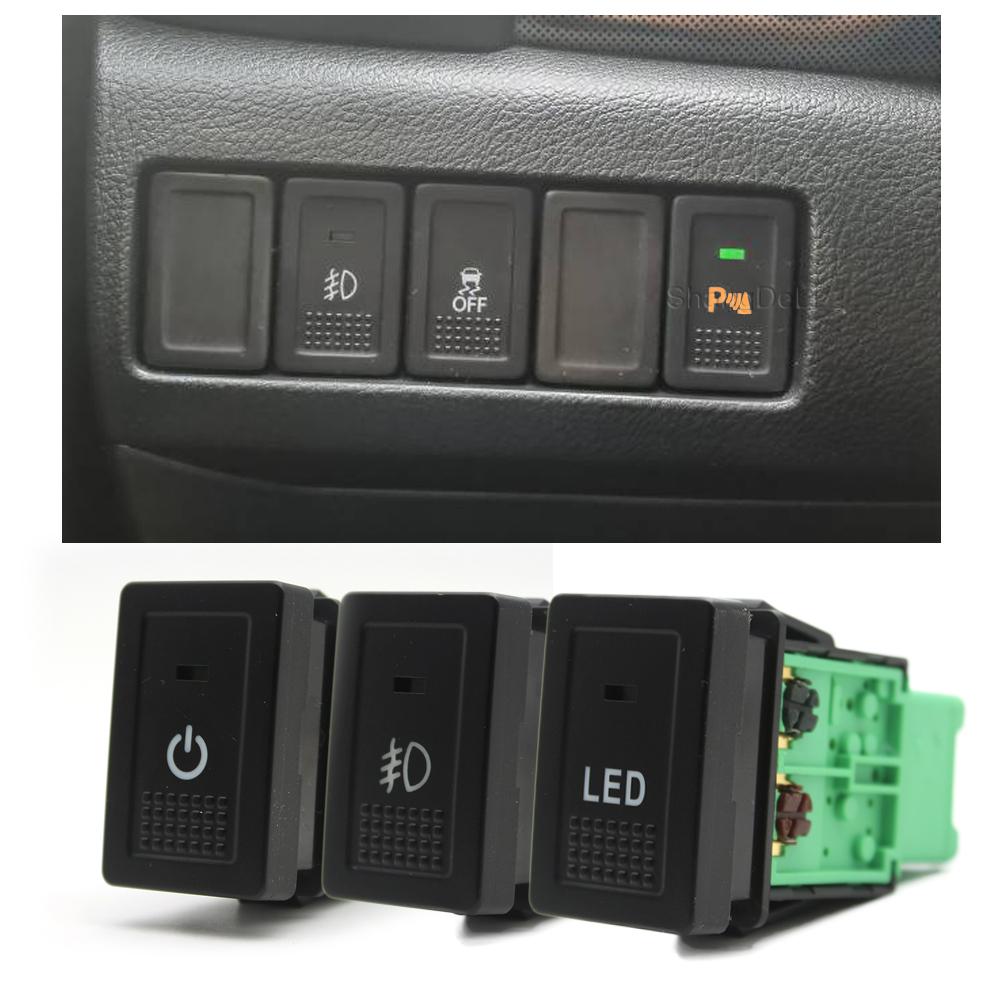 1Pc Car LED Light Front Fog Lamp Power Supply On Off Switch Latching Button For Suzuki SX4 Swift Grand Vitara 2006 - 2012