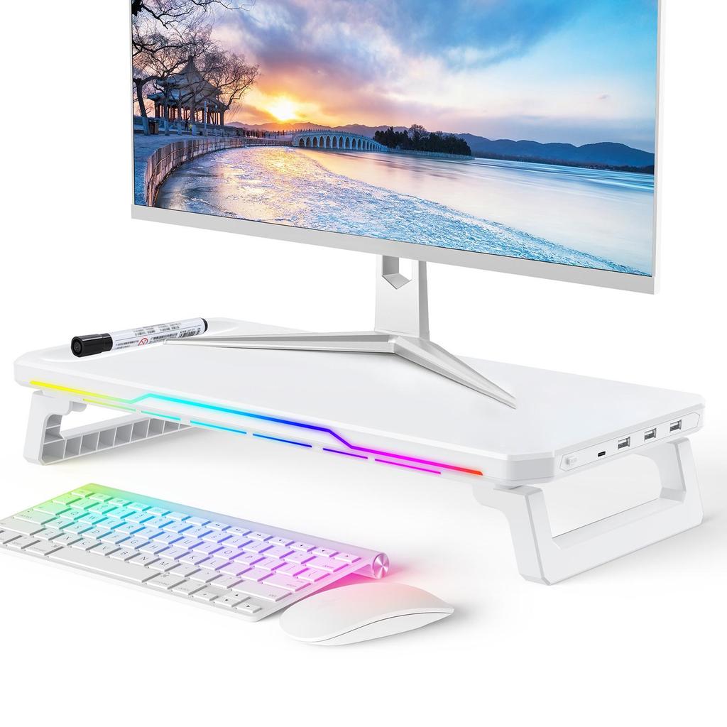 Ergonomic RGB Laptop Stand: Wireless Charging, Adjustable Height, No Assembly Required