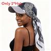 Fashion Print Silk Scarf Headwear With Sun Protection For Outdoor Activities