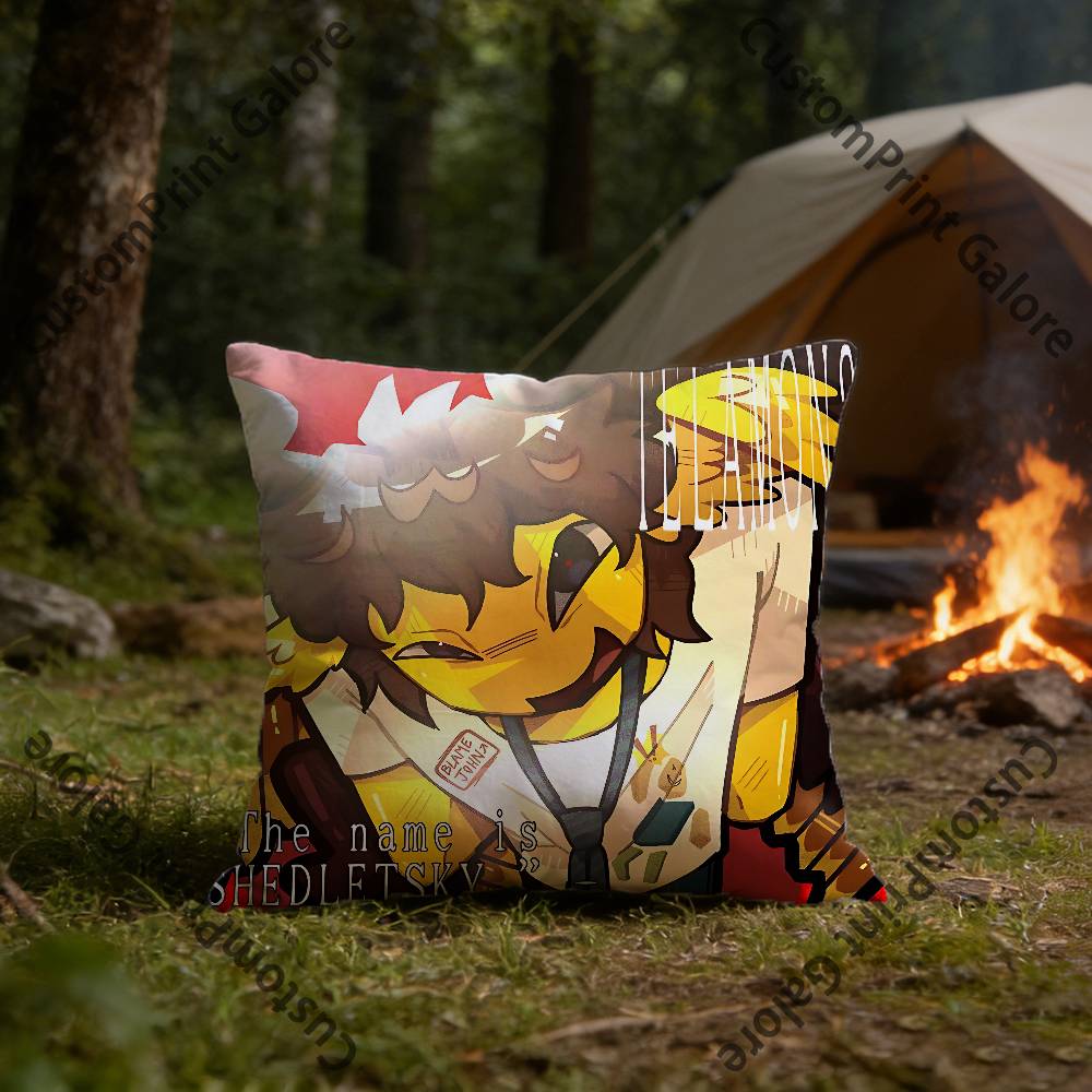 TTelamonS Shedletsky Q Version HD Print Square Pillow Cover Polyester Lightweight Customizable for Home Office Sofa Decor