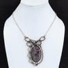Charoite Necklace Copper Wire Wrapped Adjustable Chain Necklace Gemstone Necklace Copper Wire Wrap Jewelry Handmade Necklace Gifts For Women