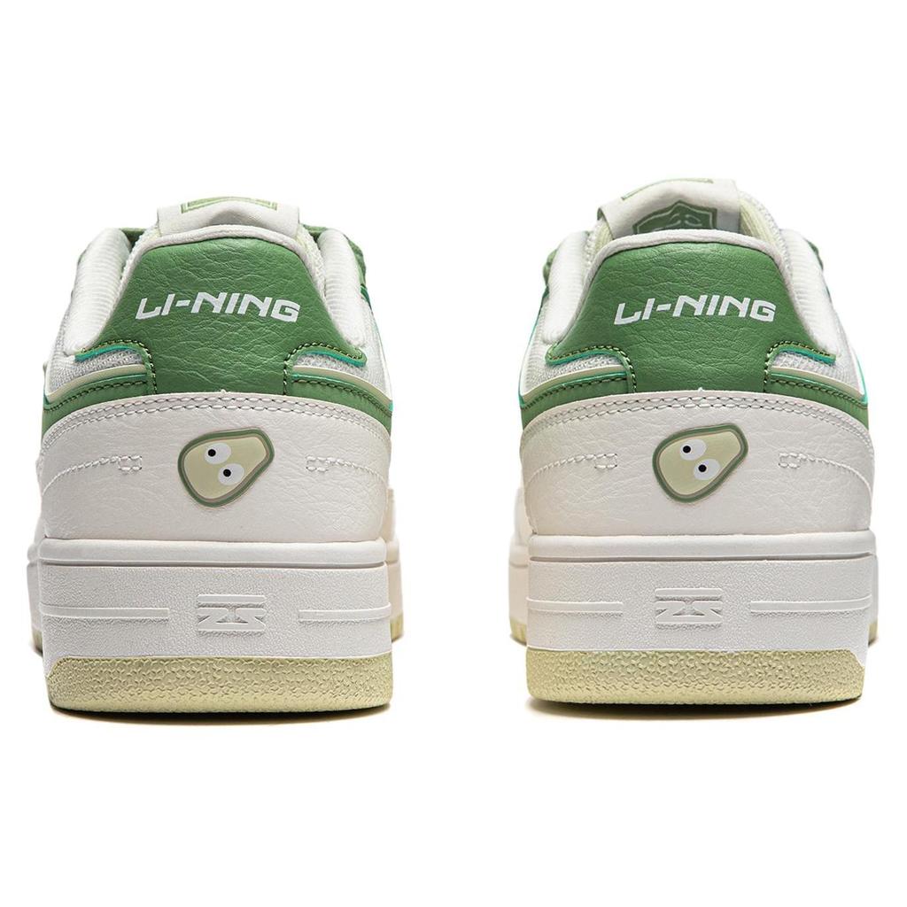 Li Ning Tianji Slip Resistant, Abrasion Resistant, Lightweight, Breathable Low Top Skateboard Shoes Women's White Green AGCU096-1