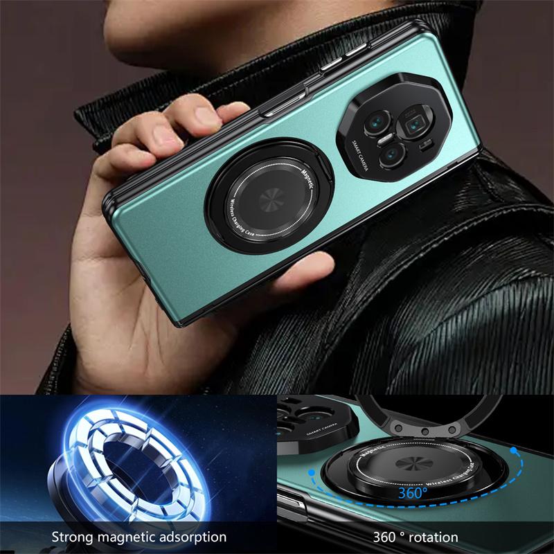 Matte Solid Color Phone Case for Honor Magic V3 v3 Hard Shell Protection Shockproof Film Protector with Holder Cover