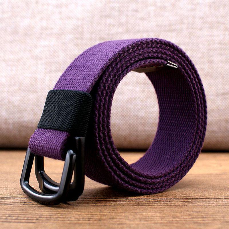 Men's Canvas & Leather Double Ring Stretch Belt