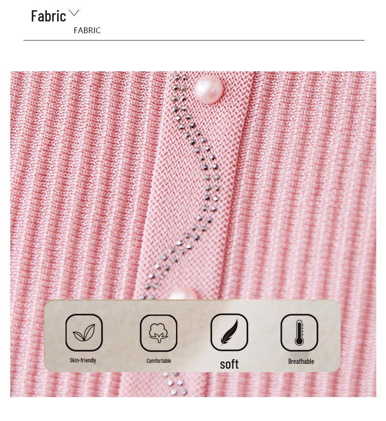 Stylish Thin Base Layer Knit T-Shirt for Middle-Aged Women, Small Size, Mid-Sleeve, Perfect for Spring and Autumn