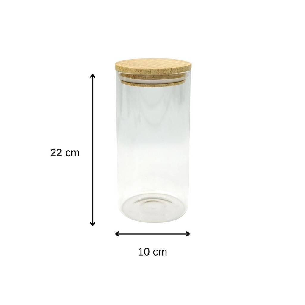 1.5L Glass Storage Container with Bamboo Lid Fackelmann Nature Ref. 684281