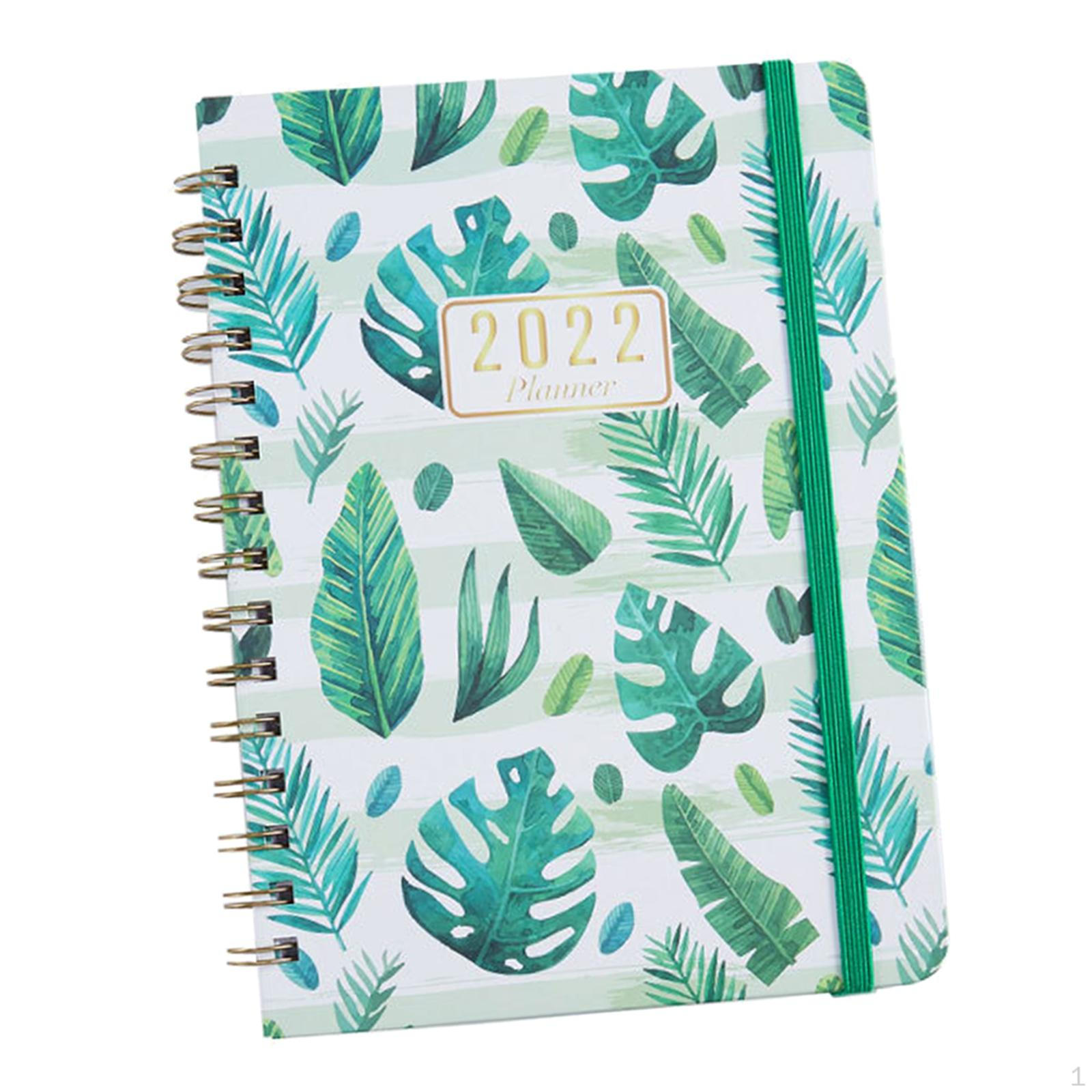 

Agenda Spiral Organizer Notebook Daily Monthly Yearly Diary Stationry Leaves