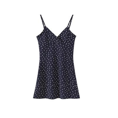 Korean Trendy High-quality Short Sunscreen Printed Suspender Dress for Women