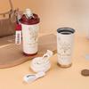 Stainless Steel Thermos 500ml Double-Wall Vacuum Stainless Steel Tumbler Floral Art Print Coffee Mug Leakproof Travel Cup