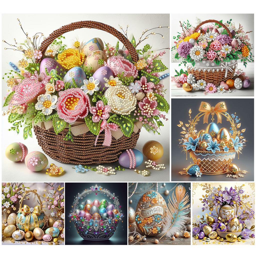 Easter Special Shaped 5D DIY Partial Drill Diamond Painting Kits for Adults Beginners Home Decor Diamond Dots Paintings 30x30cm
