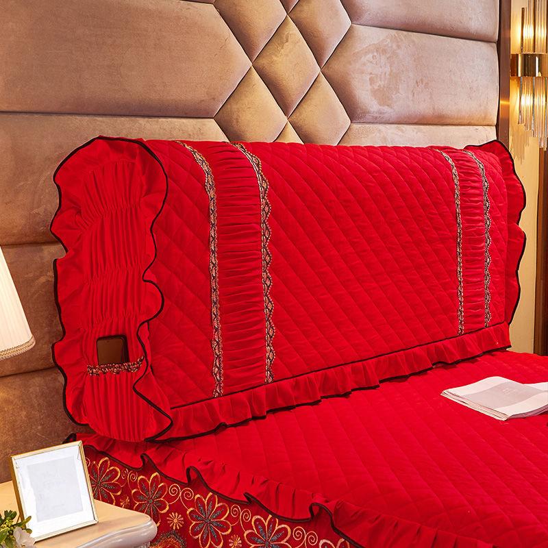 European All-inclusive Thicken Quilted Headboard Cover Soft Cotton Fabric King Queen Size Dustproof Bed Head Cover 150x70cm