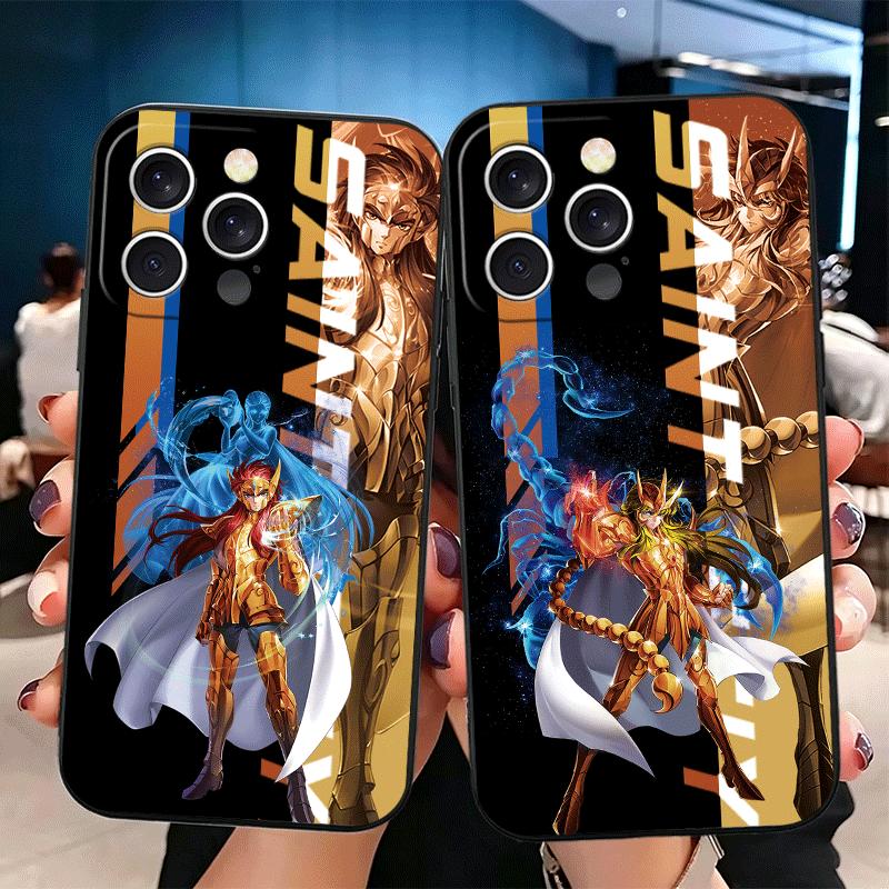 Anime S-Saint S-Seiya Soft Phone Case for iPhone 16 16E 17 Air 15 Pro Max 14 Plus 13 Mini 11 12 7 Black Cover Back Shell