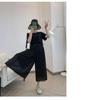 Chiffon Wide-Leg Pleated High-Waist Slimming Loose Fit Nine-Point Skirt Pants for Women
