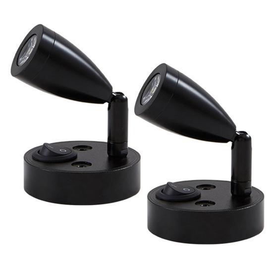 

2 шт. лампа для чтения с кнопочным переключателем, регулируемый угол наклона 180 градусов, алюминиевая светодиодная сенсорная лампа для чтения с затемнением для автофургона чёрный