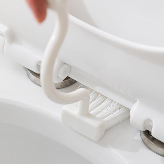 Toilet Brush with Extended Bristles S-Shaped Head No Dead Corners Wall-Mounted Long Handle Stain Removal Toilet Scrubber