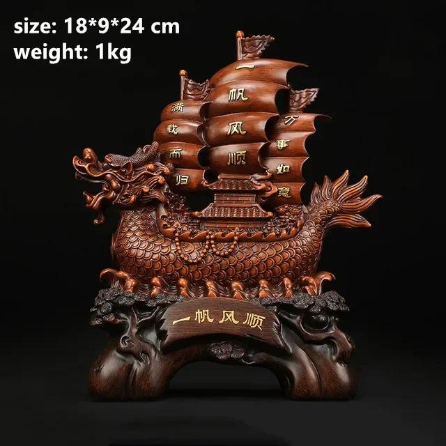 Chinese Style Sailing Sailboat Decoration Large Dragon Boat Office Living Room Decoration Housewarming Opening Gift