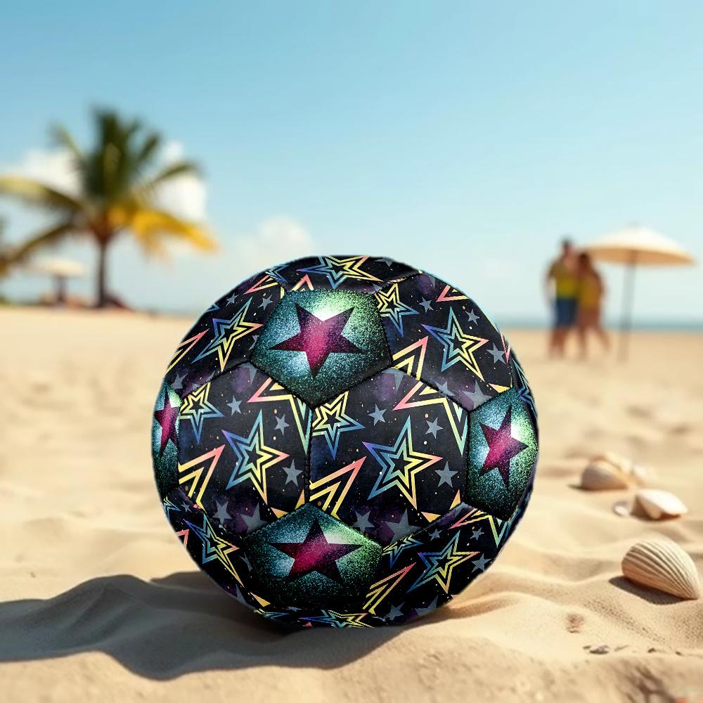 1PC Colorful Starry Night Galactic Star Soccer Ball Size 5 Football Machine Sewn Indoor/Outdoor Universal Football Gift W107
