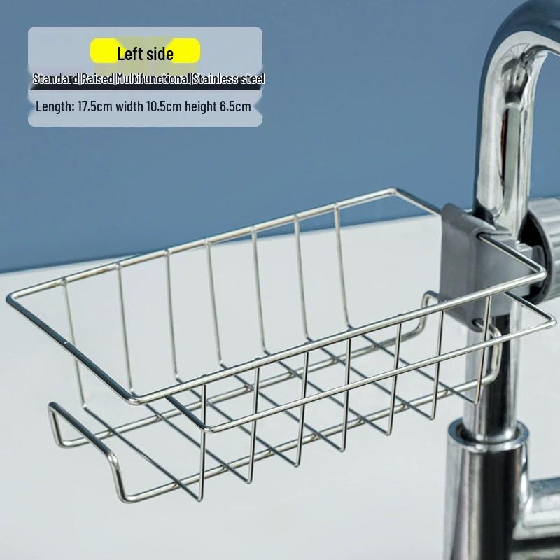 Kitchen Sink Organizer Rack for Dishwashing: Drain Basket for Sponges, Brushes, Scouring Pads, Rags