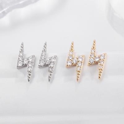Exquisite and Personalized Punk Earrings for Men and Women Mini Lightning Zircon Earrings