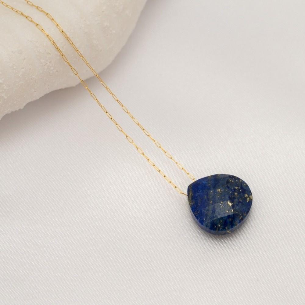 Minimalist Stone Necklace Stainless Steel Collarbone Chain Waterdrop Pendant Necklace Party