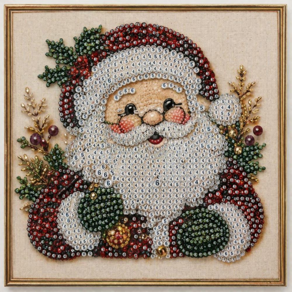 Stressabbauendes Weihnachts-Perlenkunst-Set Weihnachtsmann 3D Perlen-Kunst-Set Heimwanddekoration