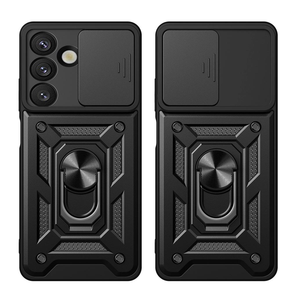 Pancerne etui Hybrid Armor Camshield z podstawką i osłoną aparatu na Xiaomi 15 Ultra 5G - czarne
