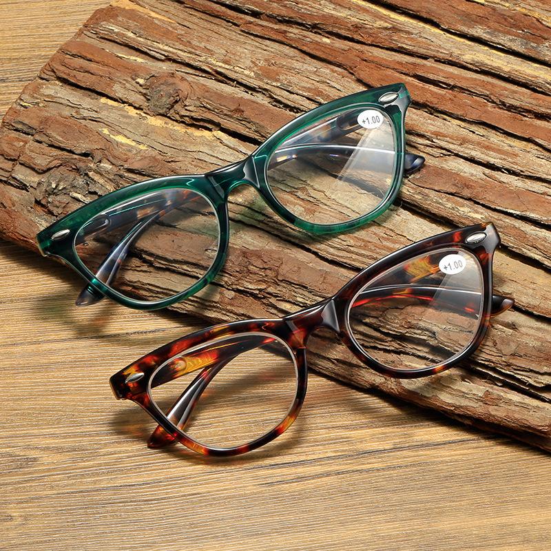 Lady Cat Eye Reading Glasses Women Spring Hinge Lightweight Presbyopic Readers Eyeglasses With Diopter +100 To +400