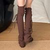 Knee High Balletcore Leg Warmers Strappy Boots Cover Fashion Loose Socks Foot Cover  Women