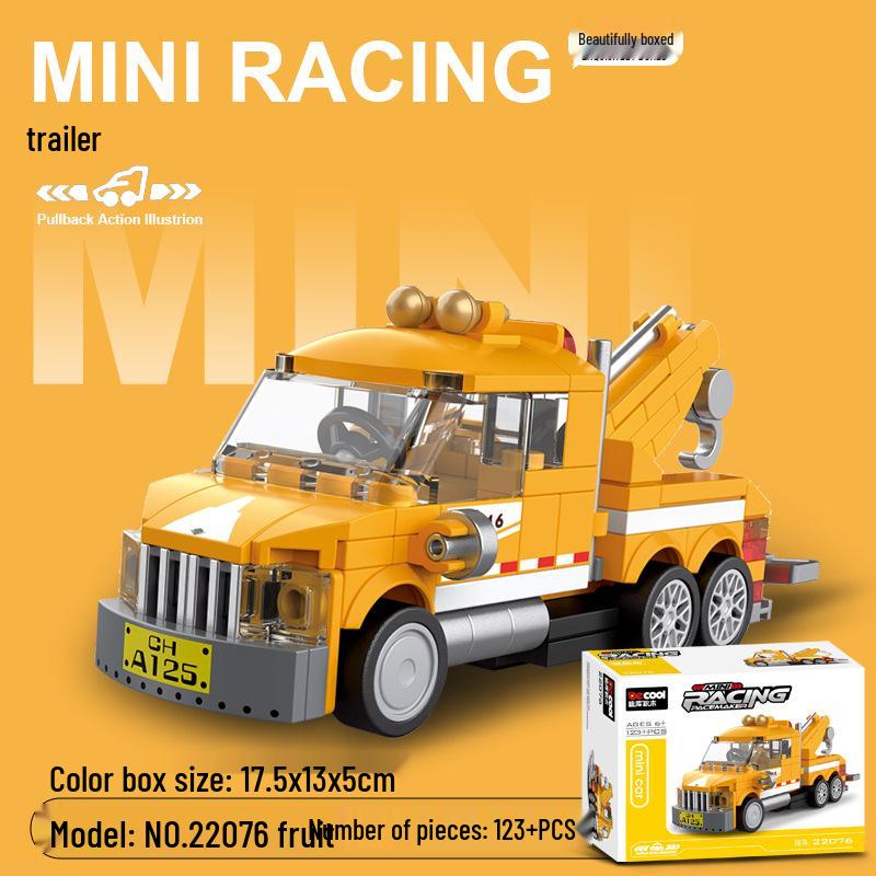 Pull-Back Assembly Toy Set: Campervan, Race Car, Ambulance, Fire Truck