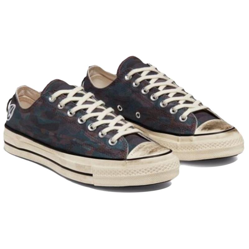 Converse 1970s Canvas Non-slip and Abrasion Resistant Low-Top Board Shoes Unisex Camouflage Black