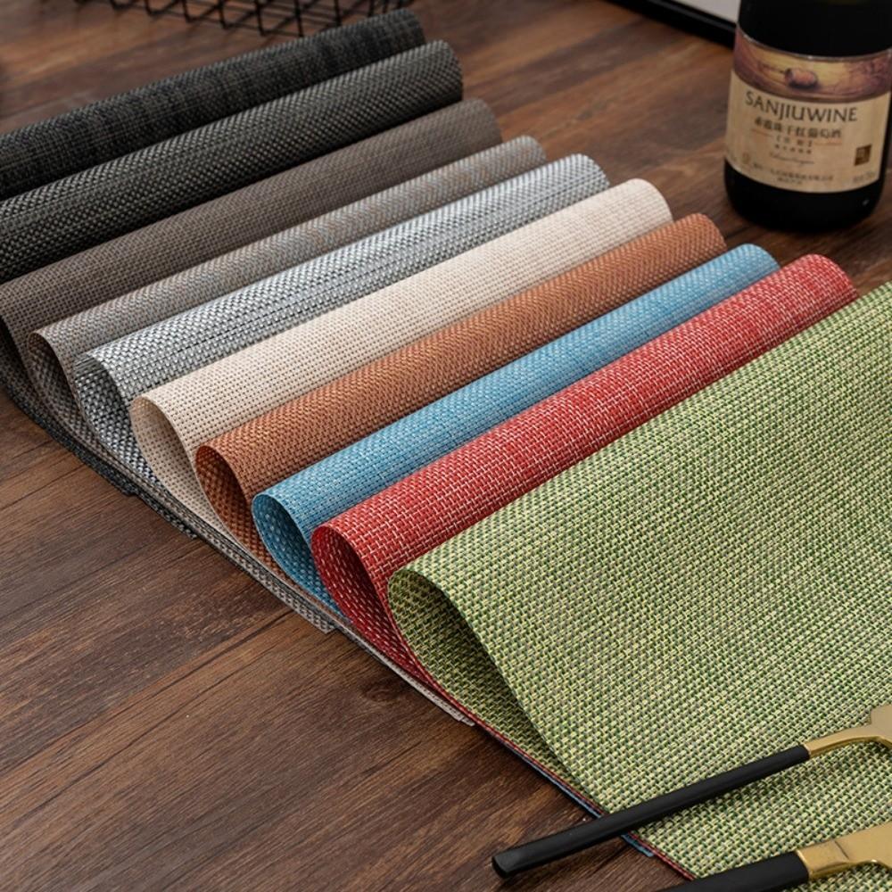Washable Water Cup Mat Solid Color Western Food Mats New Woven Table Mats Kitchen