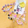 Elegant Plastic Beaded Keychain Pendant Mobile Phone Chain Straps Fashion Cellphone Rope Women Telephone Lanyard Jewelry