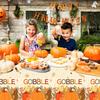 CC HOME 1Pc Thanksgiving Day Party Plastic Tablecloth 54 x 87 Inch Long Table Cover, Autumn Fall Pumpkin Turkey Party Tablecover for Thanksgiving