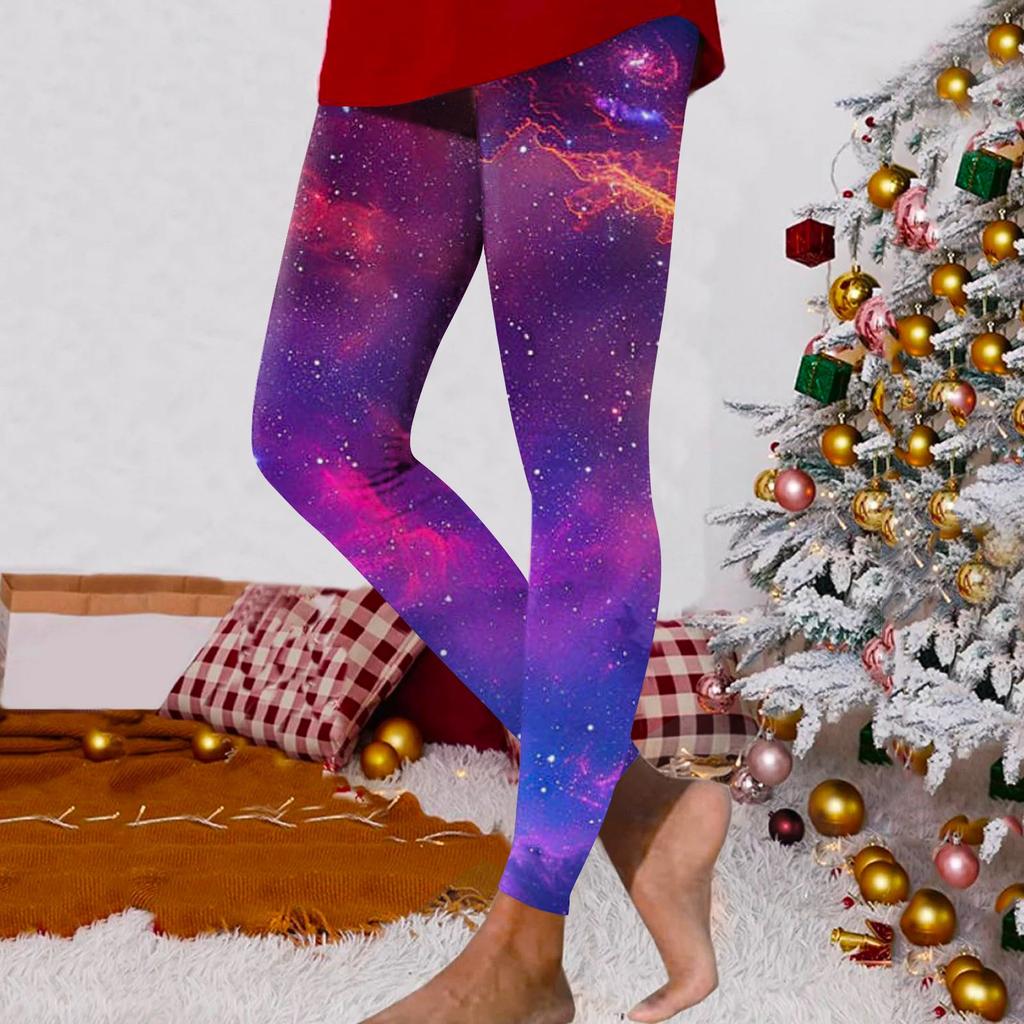 Women's Fashion Outdoor Sky Printed Slim Elastic Yoga Casual Pants