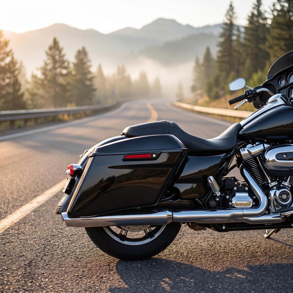 Hard Saddlebags Glossy Luggage Slim for Touring, Road Trips, Riders