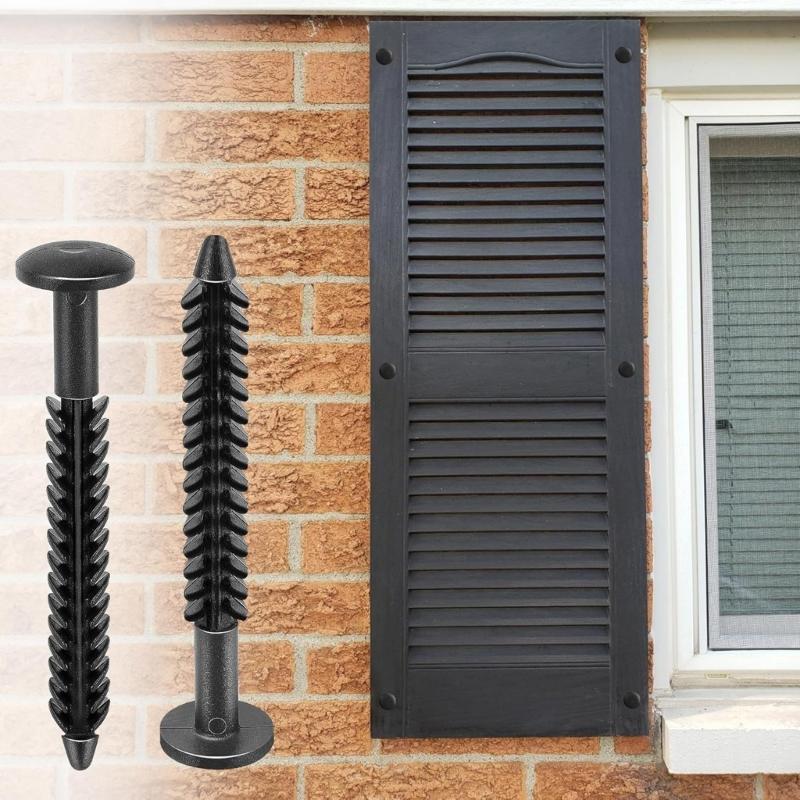 36Pcs Black Screw Fasteners 3Inch Window Panel Pin Replacement Shutter Spikes Anchors for Window Outside Easy to Use