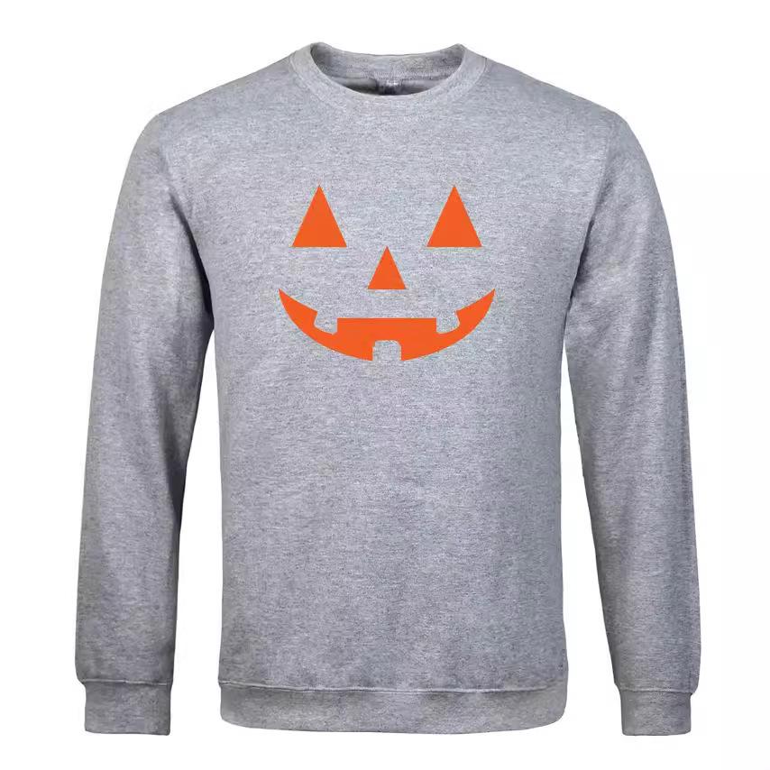 European Women's Pumpkin Print Long Sleeve Halloween Hoodie